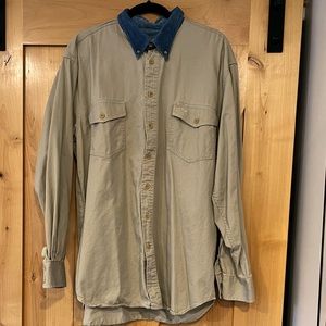 Roper Mens XL western long sleeve shirt beige